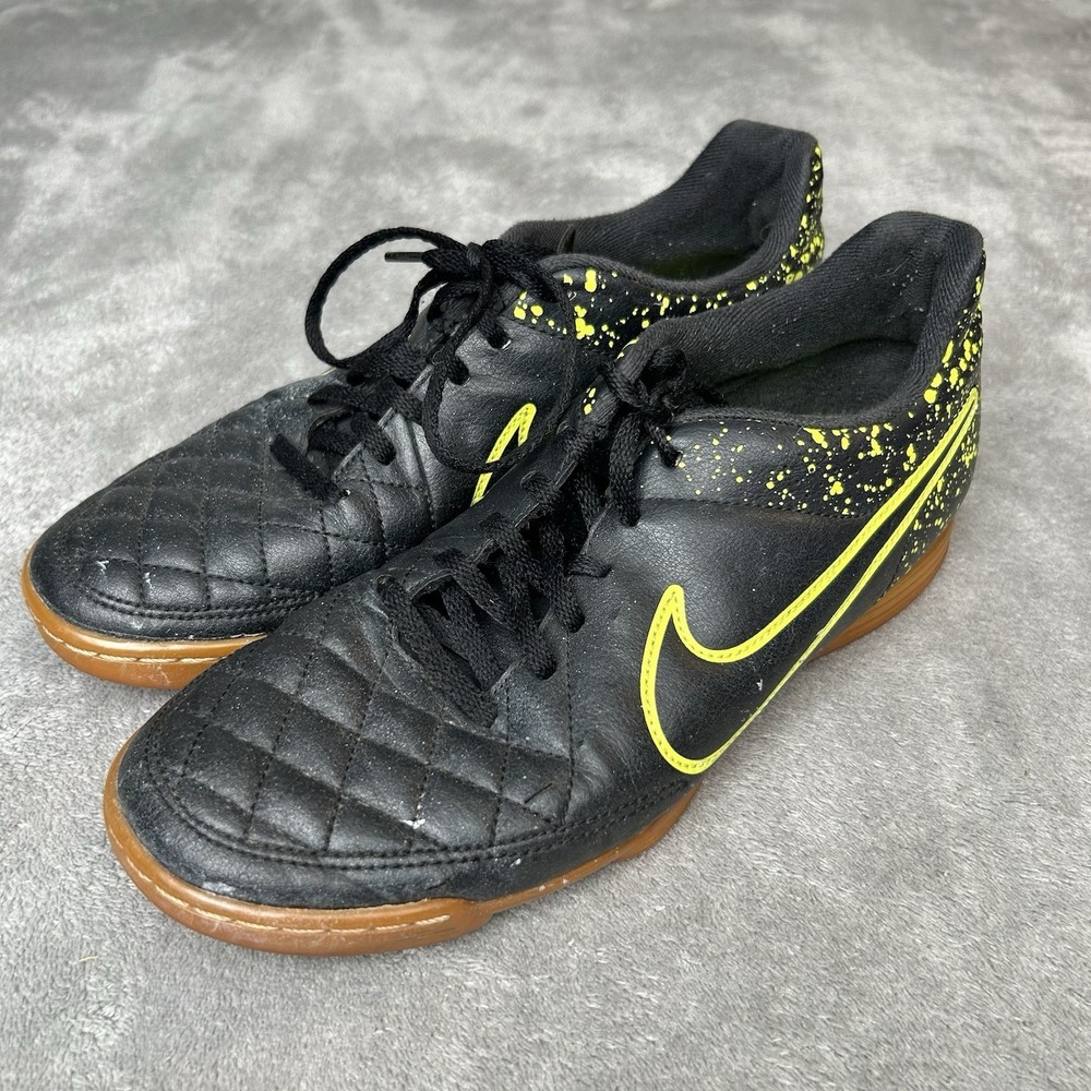 Nike Tiempo Rio II Indoor Soccer Shoes Men's Size US 8.5 Black Green 631523-007 - Picture 10 of 16